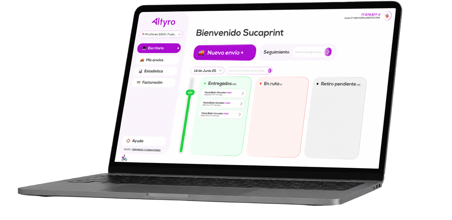 Plataforma Altyro en notebook